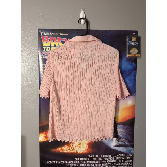 Rene Margo Pink Women's Textured Button Up Blouse Size L - Picture 3 of 5